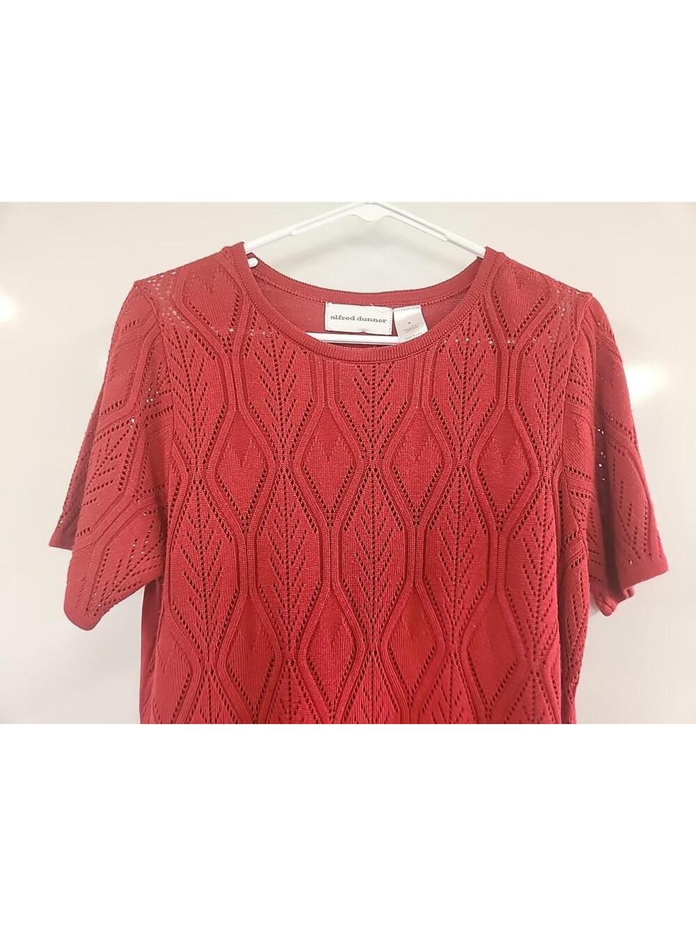 Women's Alfred Dunner Short Sleeve Sweater Size Small S Red - Picture 3 of 10